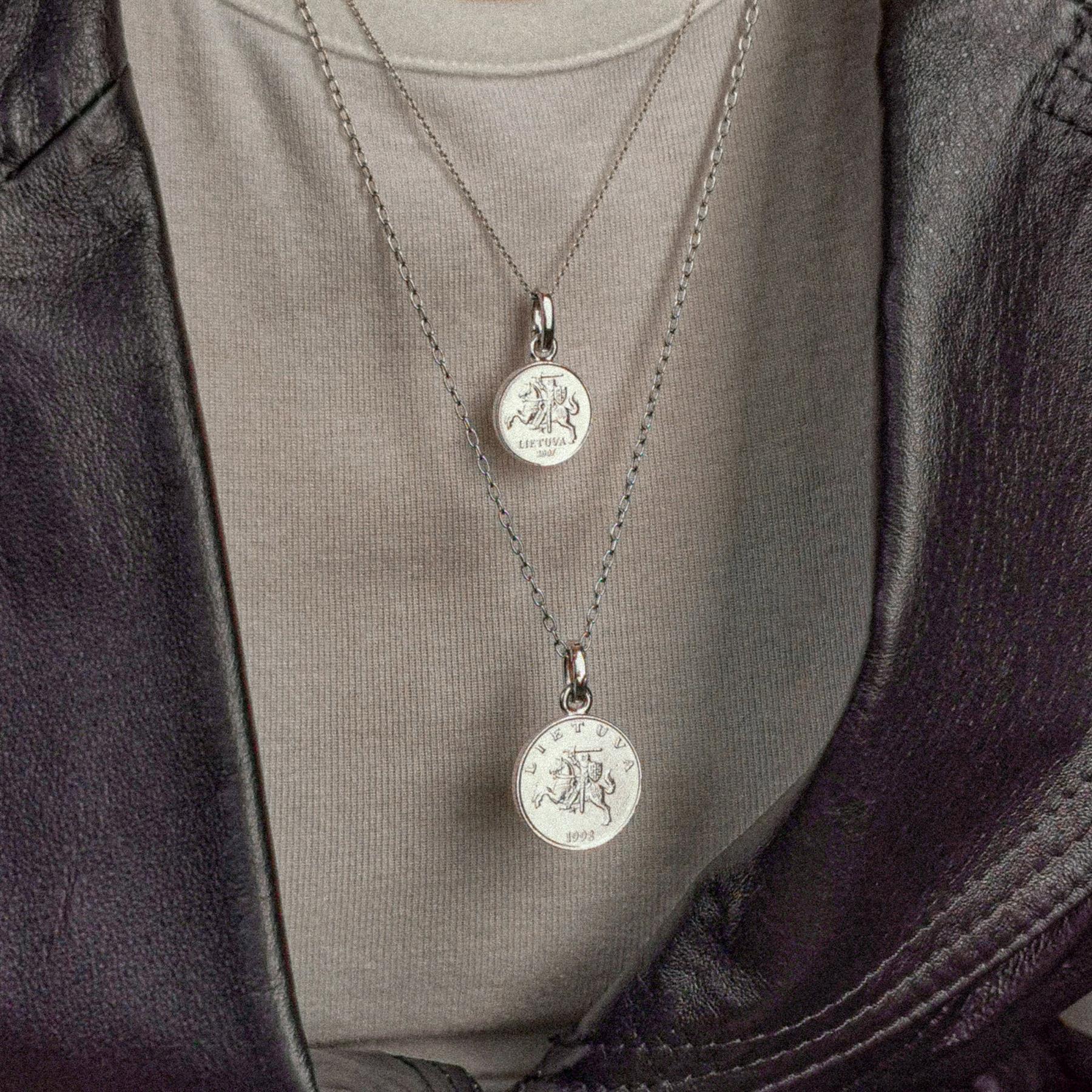 Lithuanian 10 centų Coin Charm | Rhodium Plated | 1998 - 2014