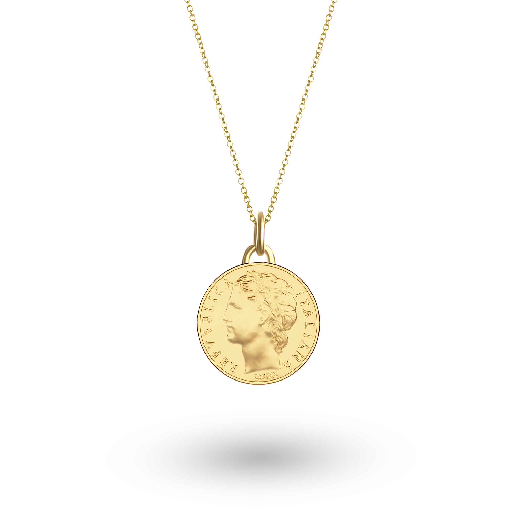 24K Gold Plated Genuine Italian 100 Lira Coin Medallion | Necklace | 1990 - 1992