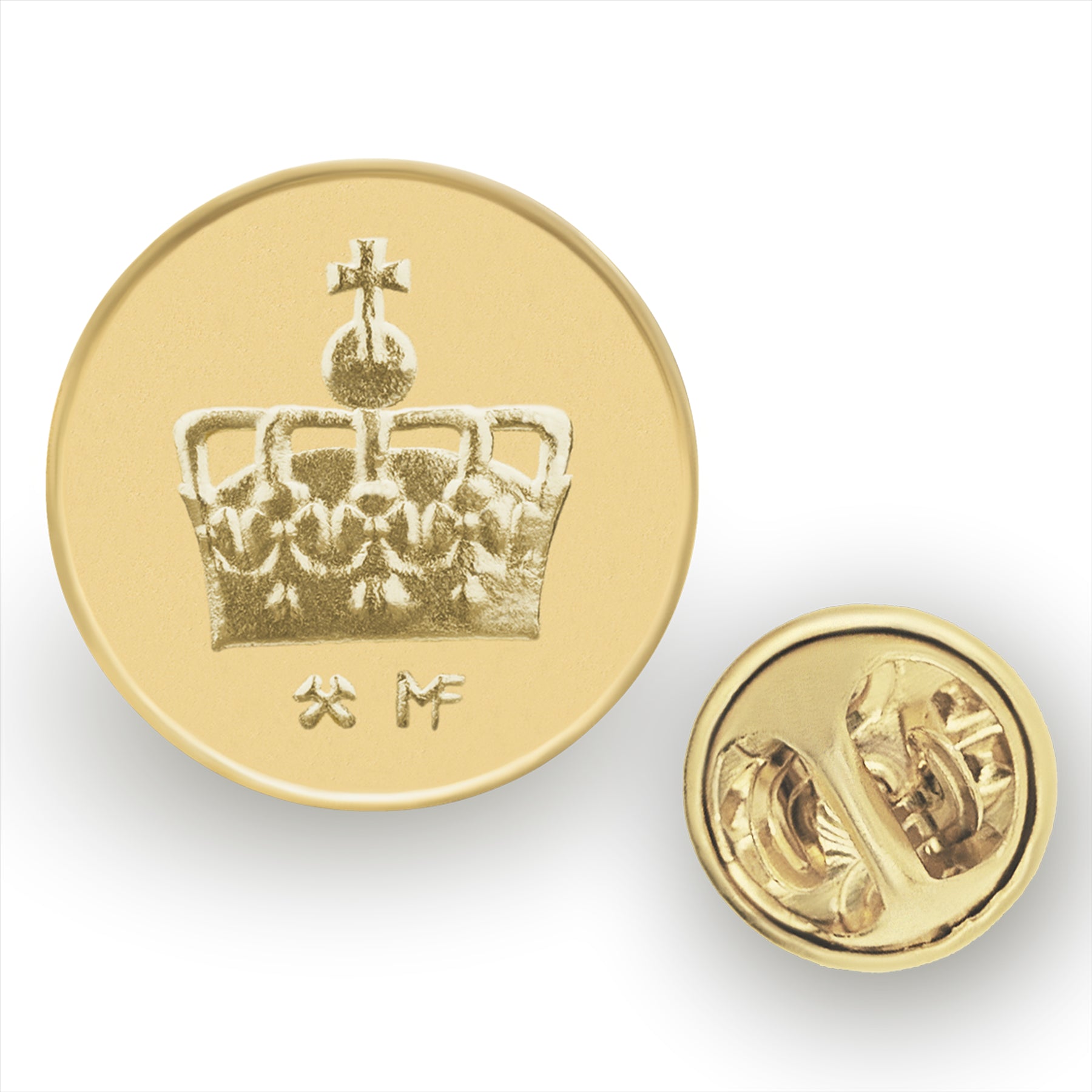 Norway Coin Pin Brooch Badge | Vintage Collectible Jewelry | 50 Ore 18K Gold Plated | King Crown | Mythical Dragon