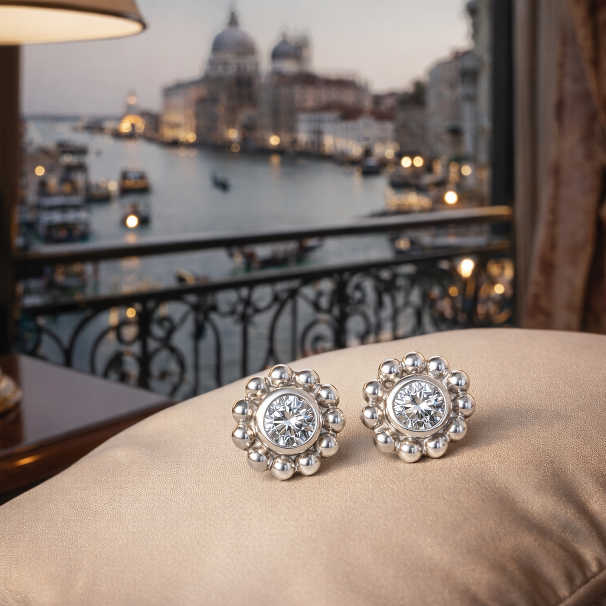 Imperium Granulation Stud Sterling Silver Earrings