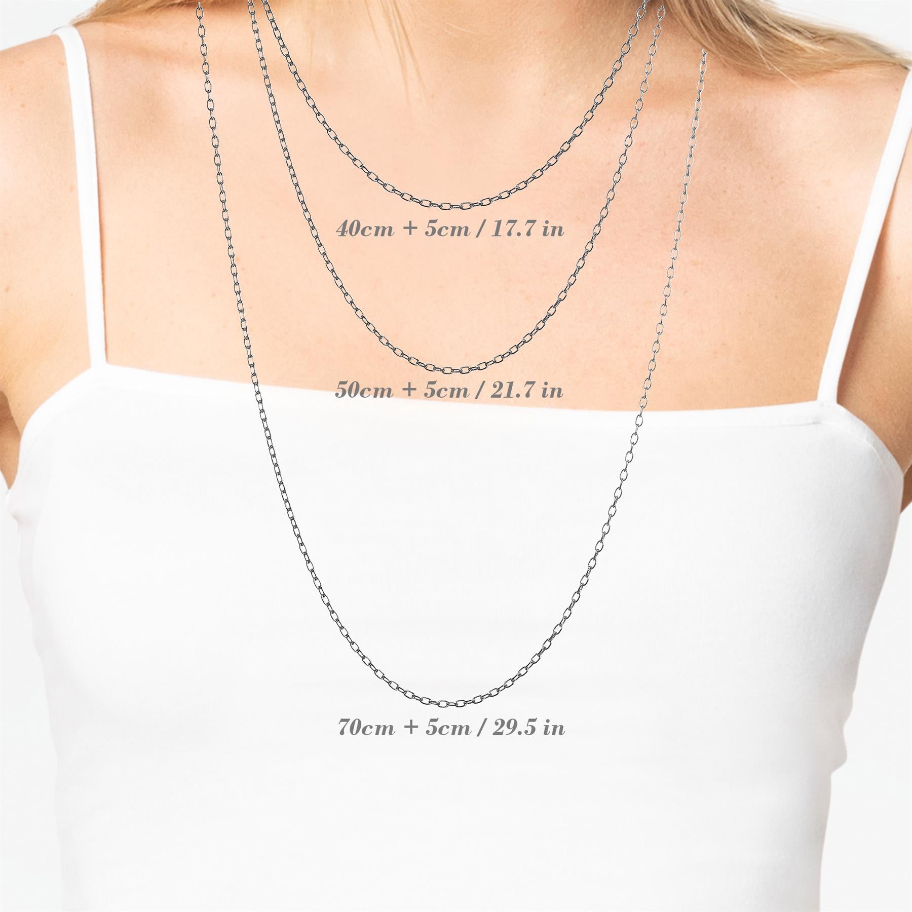 925 Sterling Silver Cable Chain Necklace Drop Collection