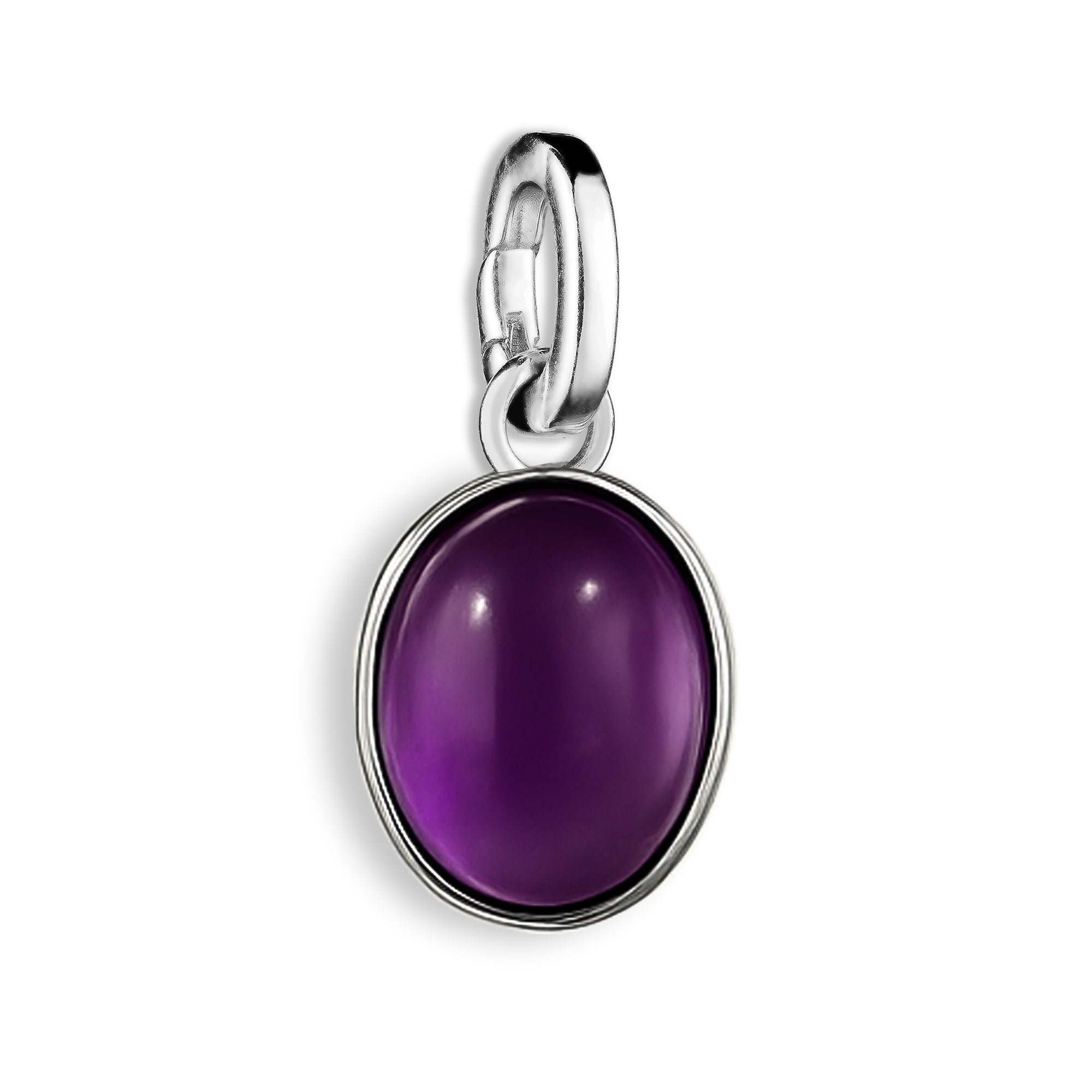 925 Sterling Silver Amethyst Drop Charm