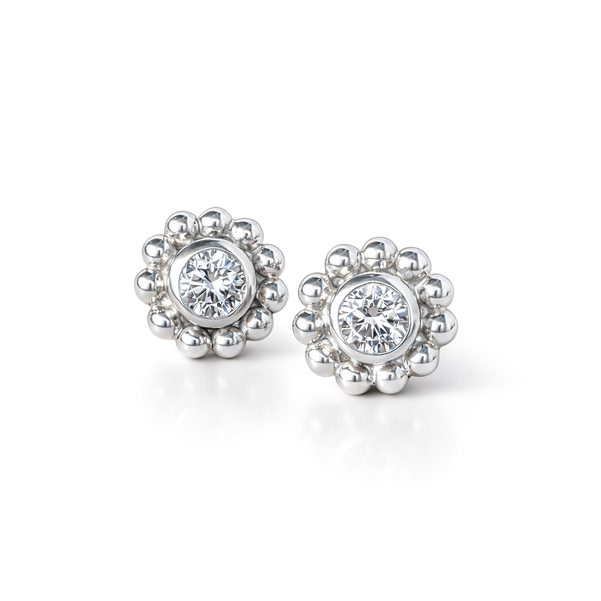 Imperium Granulation Stud Sterling Silver Earrings