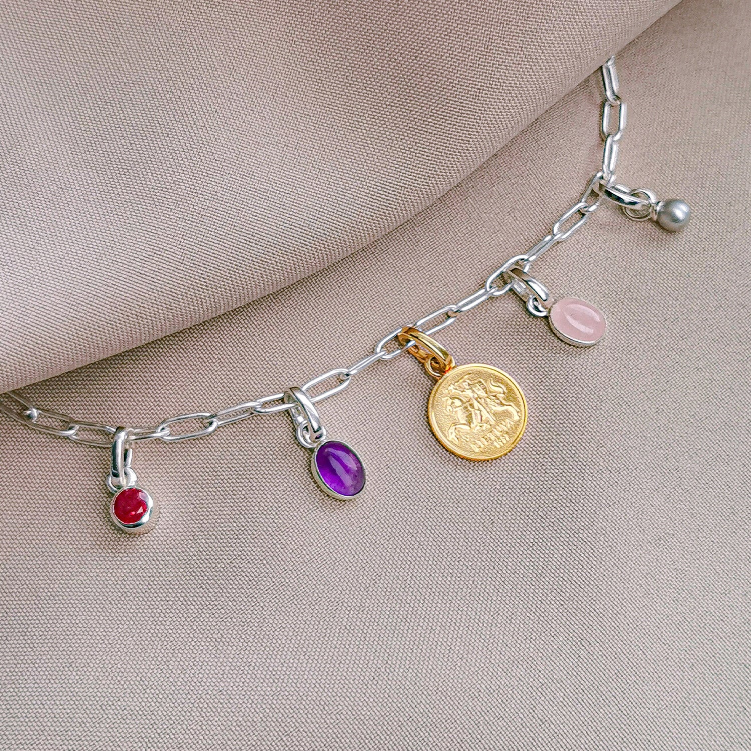 925 Sterling Silver Paperclip Chain Drop Bracelet