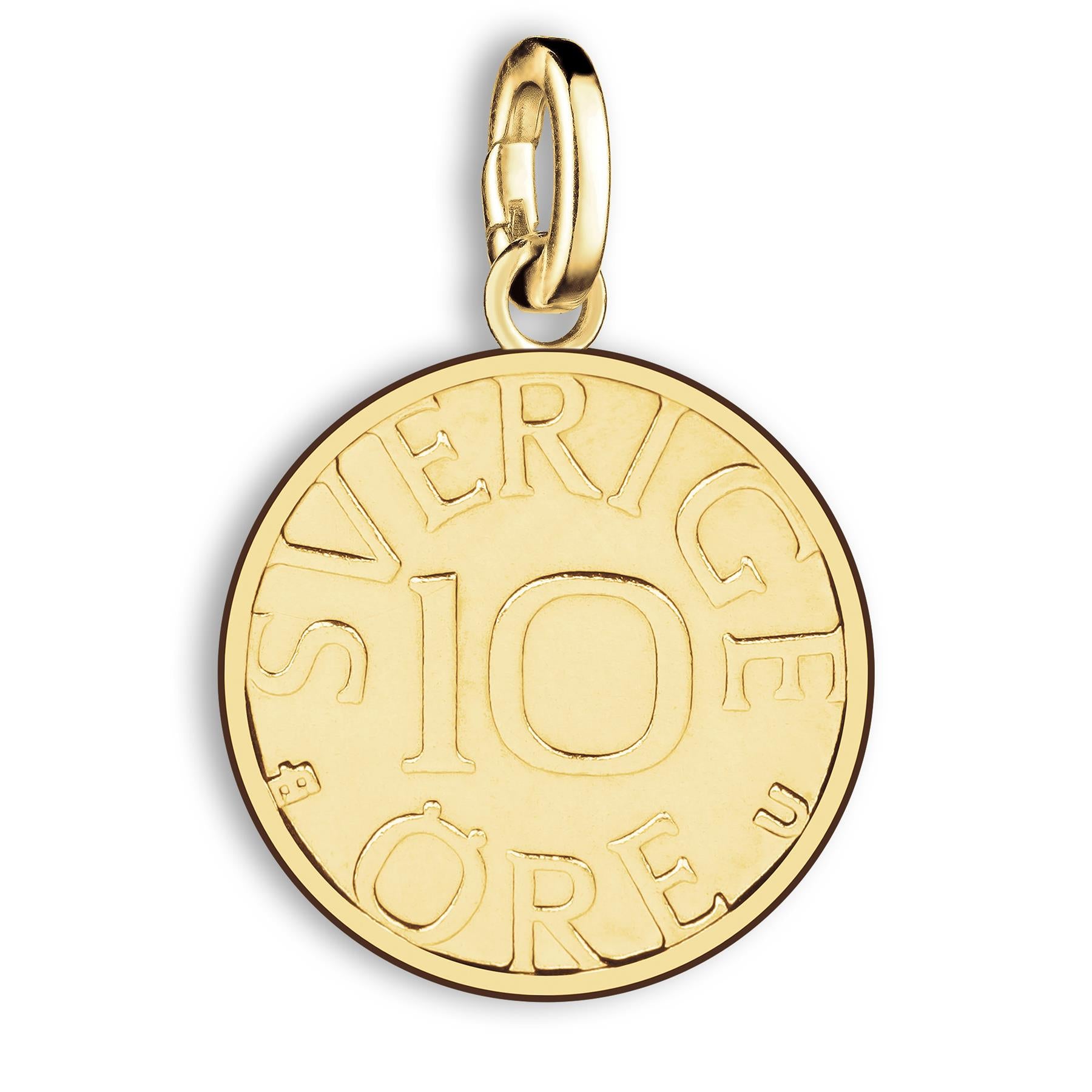Swedish 10 Öre Coin Charm | 18K Gold Plated | 1976 - 1991
