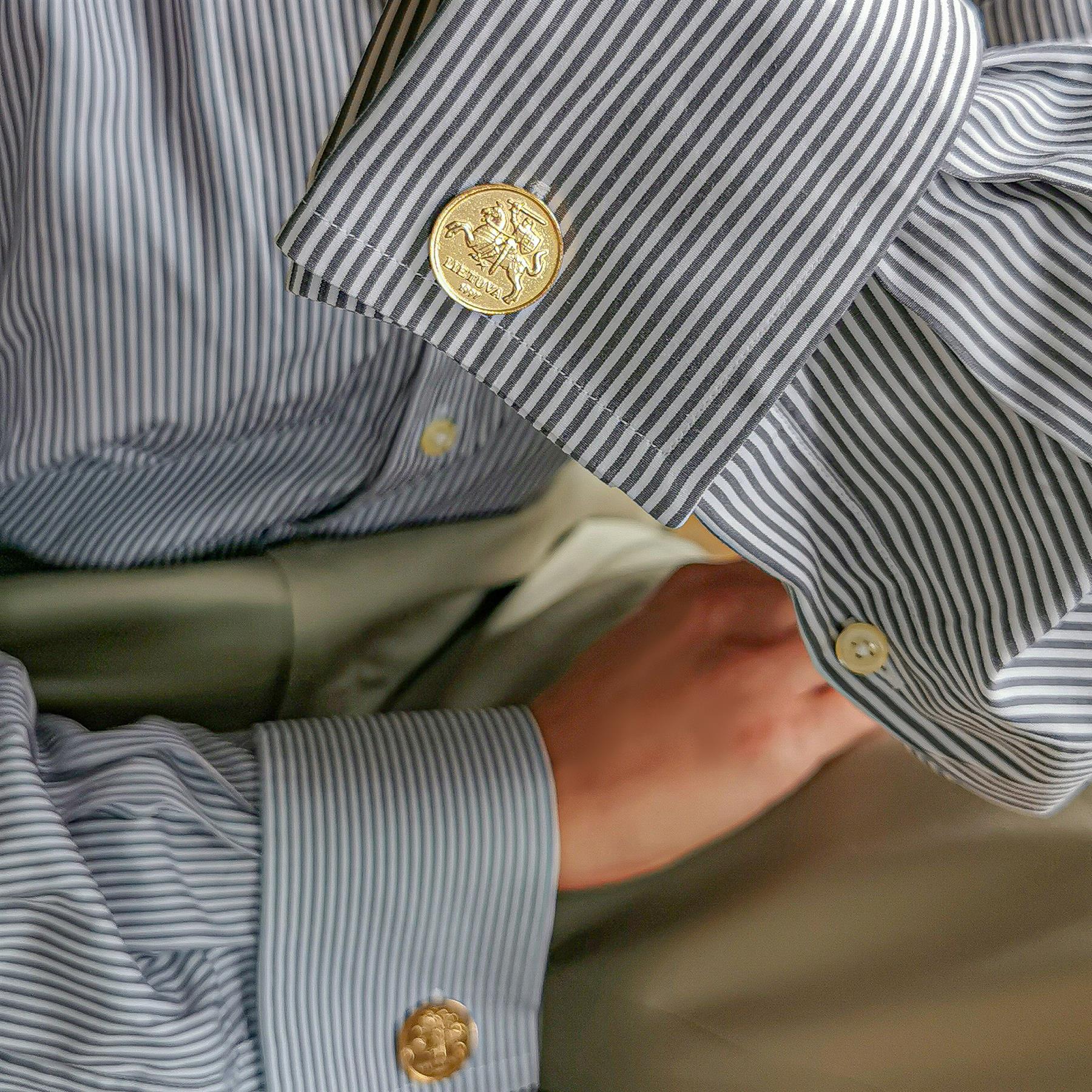 Gold Plated Lithuanian 20 Cents Coin Cufflinks | Vytis Knight | Handcrafted Lithuanian Gift