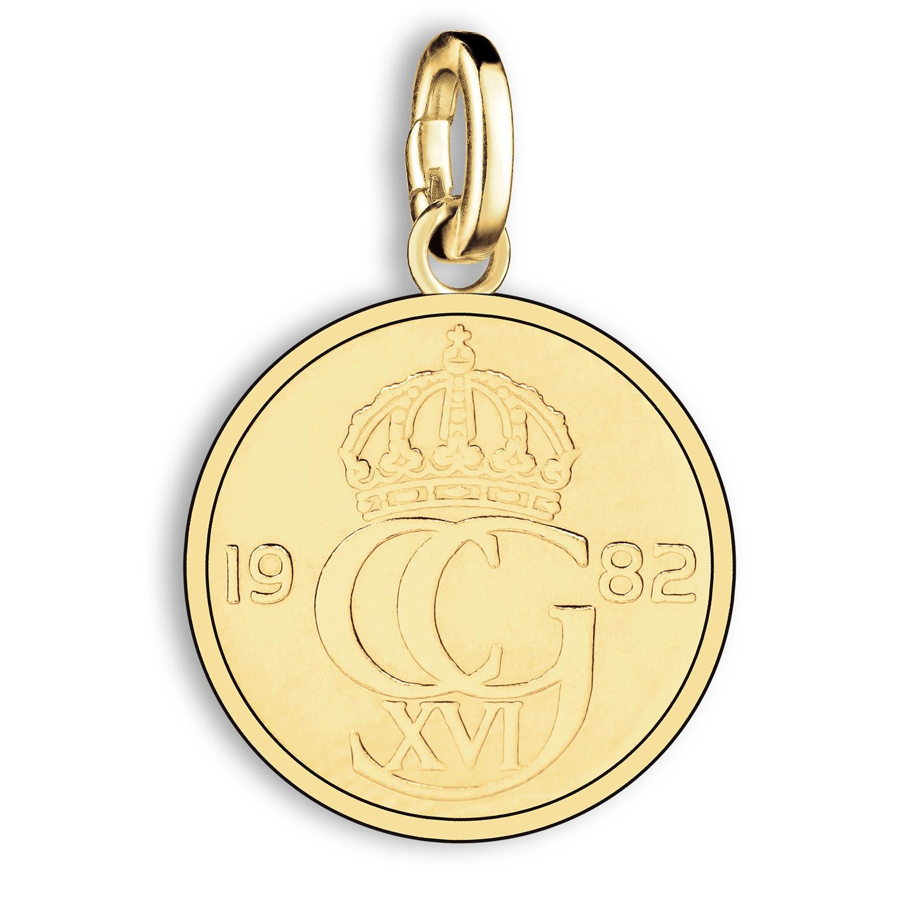 Swedish 10 Öre Coin Charm | 18K Gold Plated | 1976 - 1991