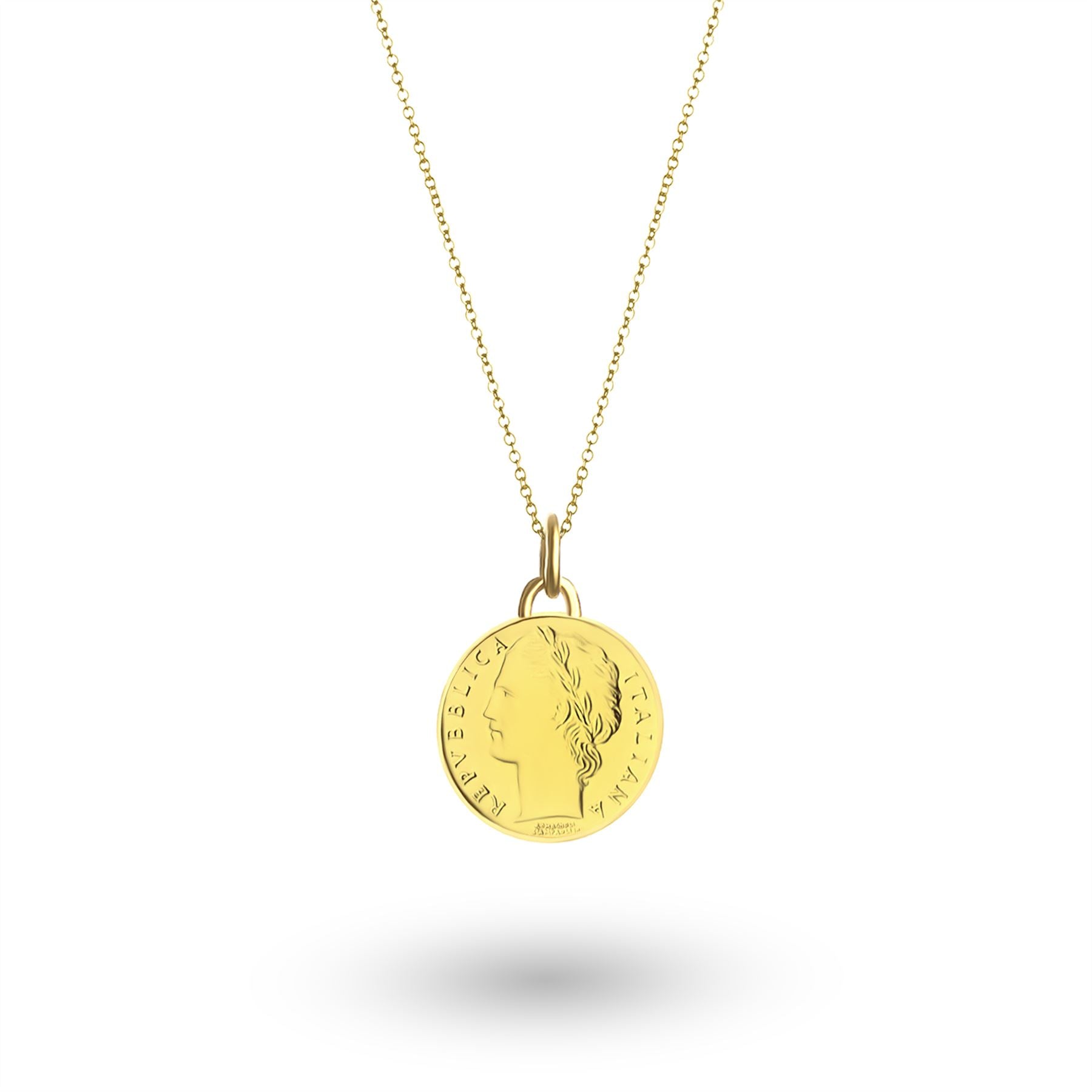 24K Gold Plated Genuine Italian 100 Lira Coin Medallion | Necklace | 1990 - 1992