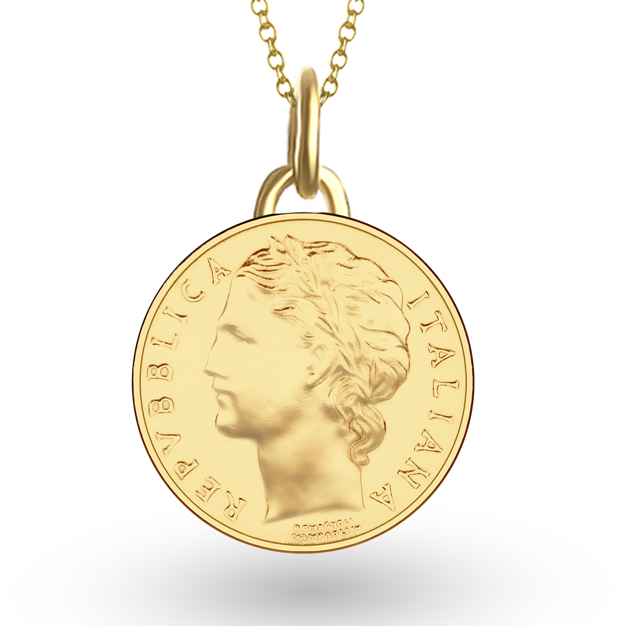 24K Gold Plated Genuine Italian 100 Lira Coin Medallion | Necklace | 1990 - 1992