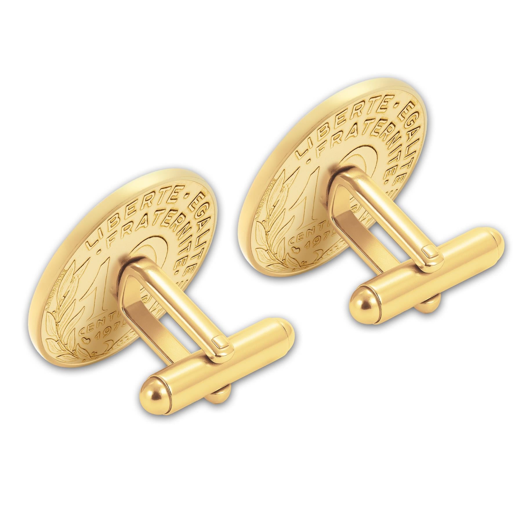 Gold Plated French 10 Centimes Coin Cufflinks | Marianne Design | Handmade in France