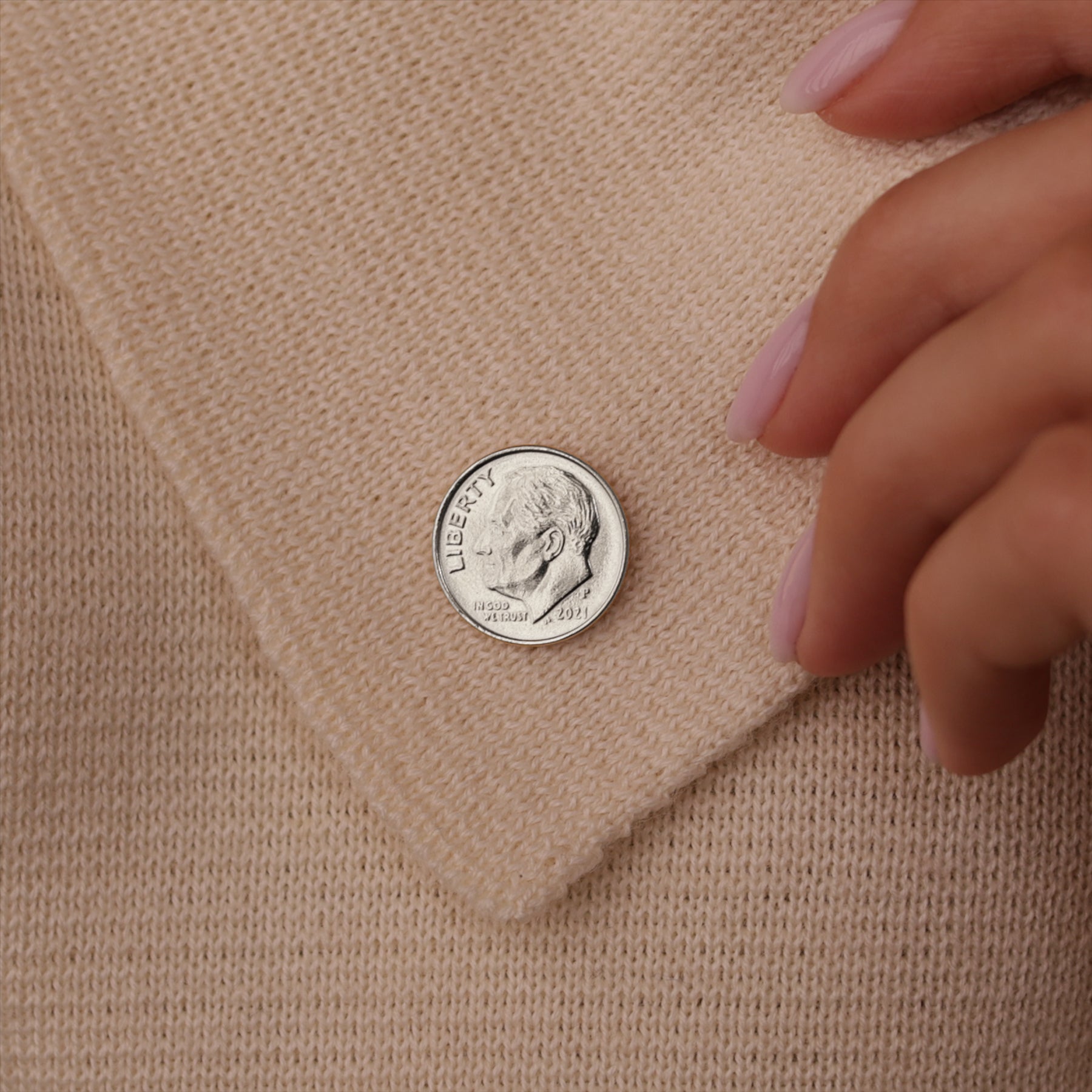 USA Coin Pin Brooch Badge | Vintage Collectible Jewelry | One Dime Nickel Plated | Roosevelt Dime | Proud Veteran