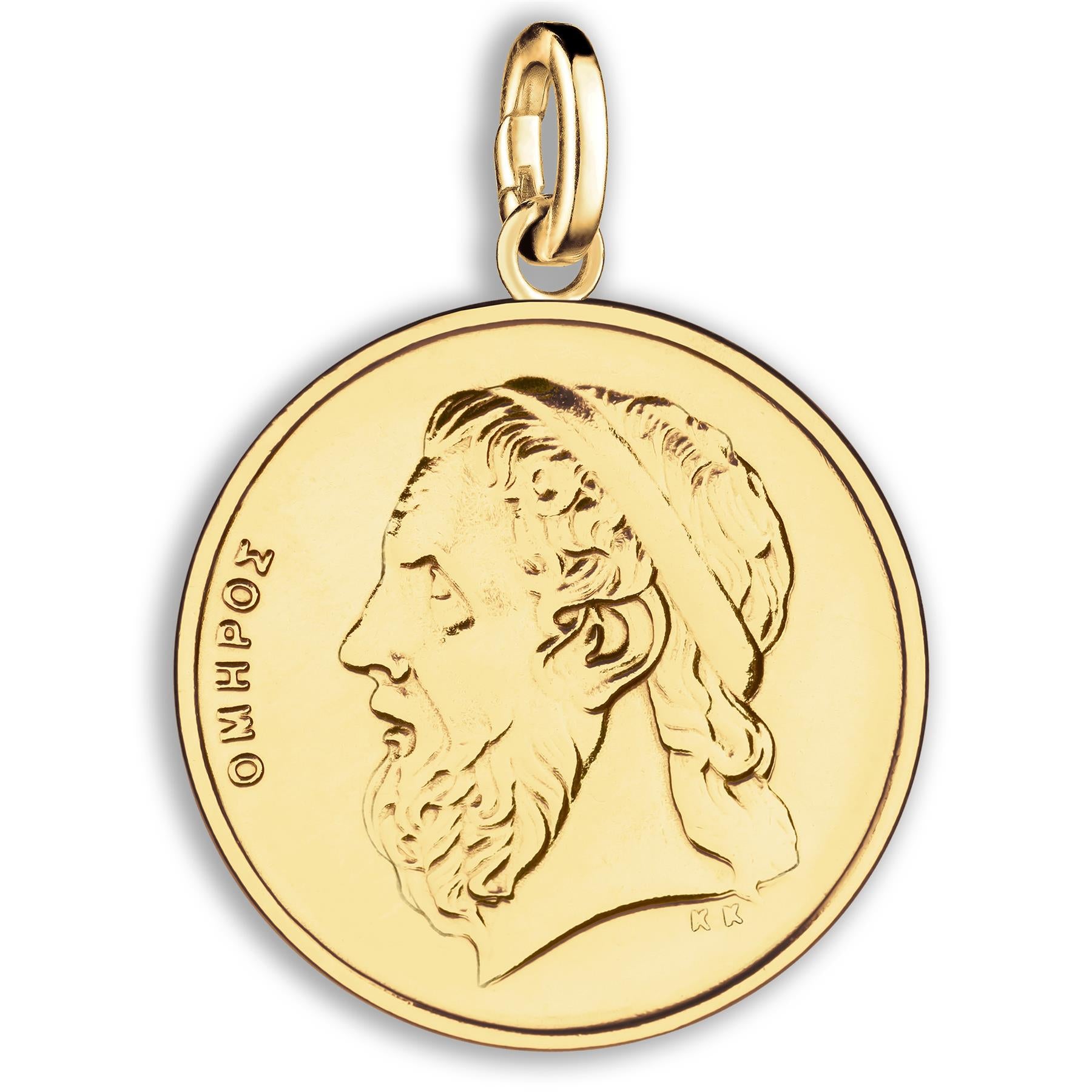 Greek 50 Drachmai Coin Charm | 925 Sterling Silver 18K Gold Plated | 1986 - 2000