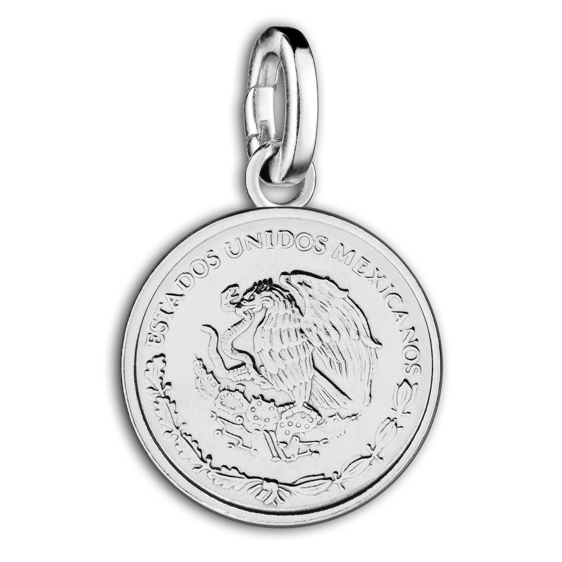 Mexican 10 Centavos Coin Charm | 925 Sterling Silver Rhodium Plated | 2009 - 2019