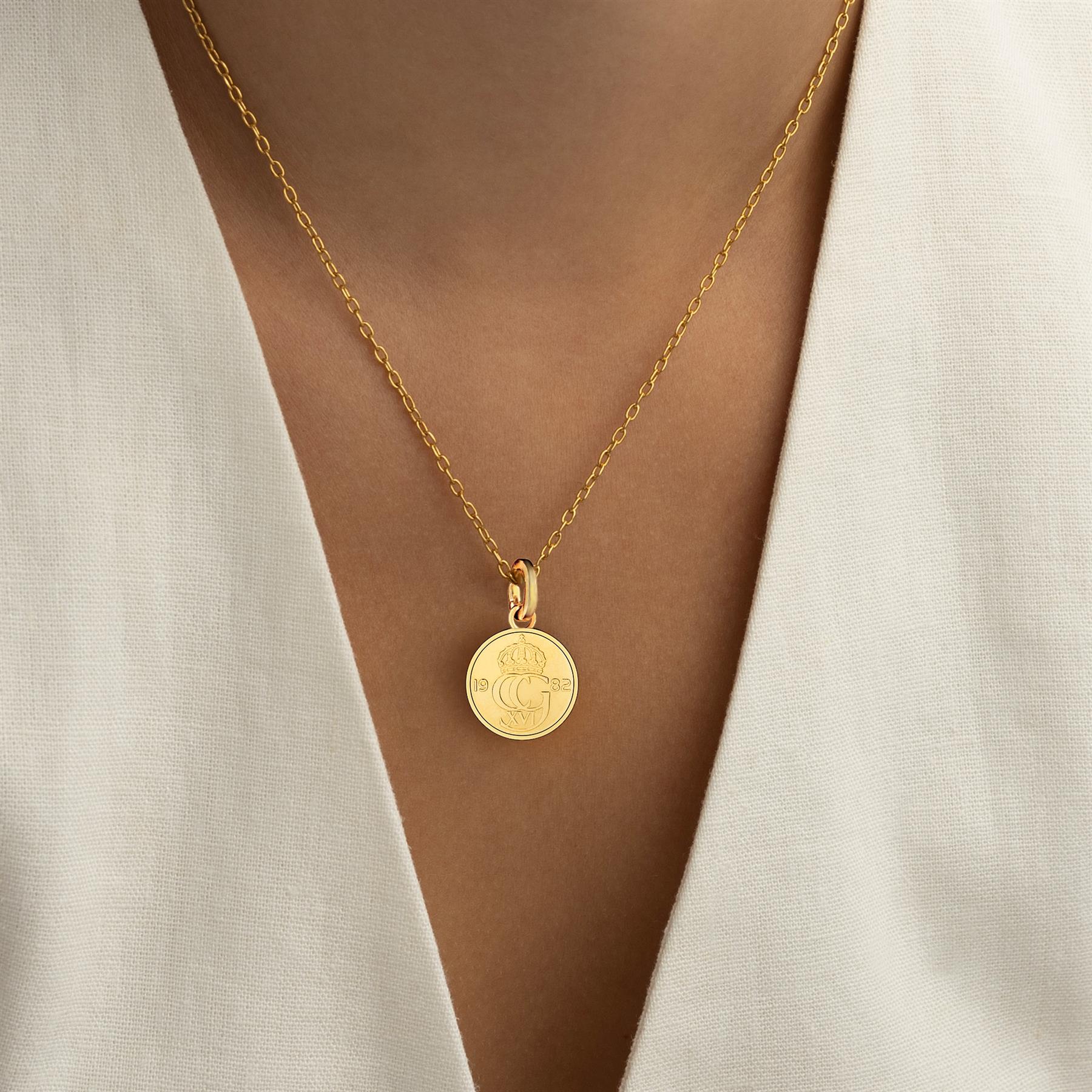 Swedish 10 Öre Coin Charm | 18K Gold Plated | 1976 - 1991