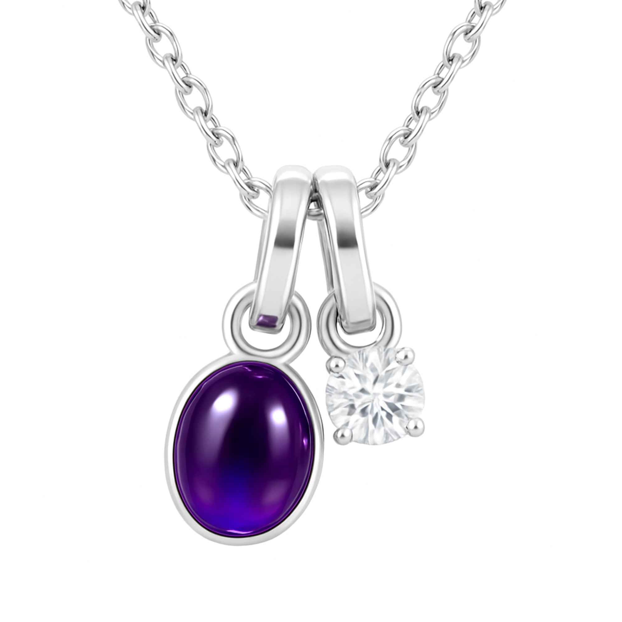 925 Sterling Silver Amethyst Drop Charm