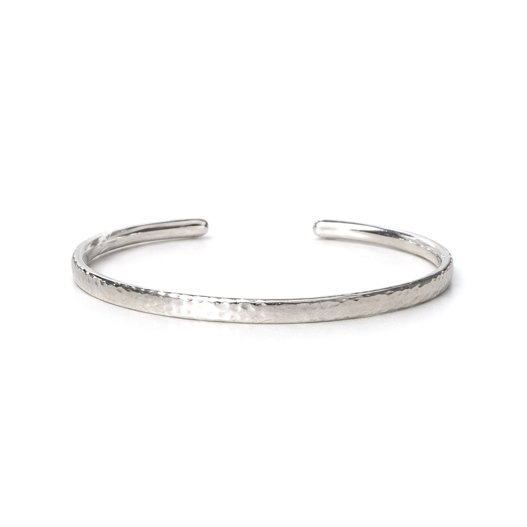 Handmade Sterling Silver Lumen Hammered Bangle