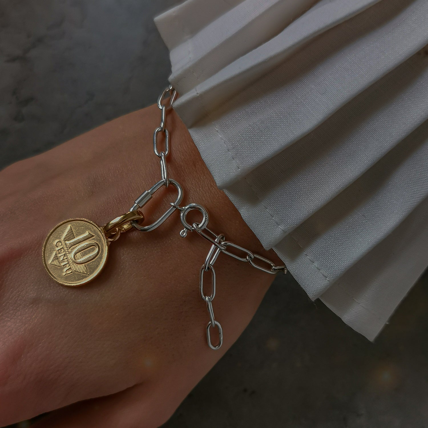 925 Sterling Silver Paperclip Chain Drop Bracelet