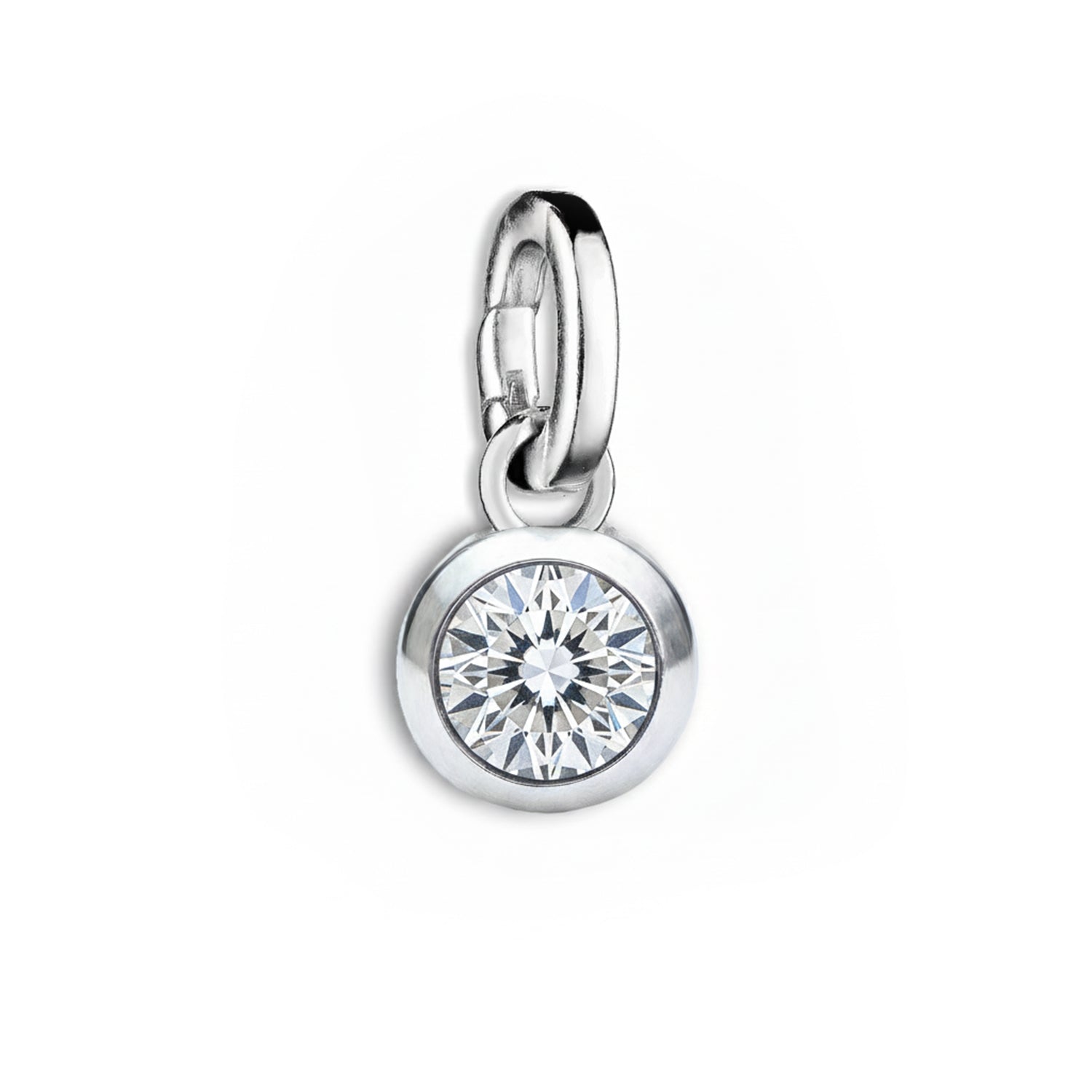 925 Sterling Silver White Topaz Drop Charm